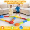 15PCS Rainbow Stepping Balance Beam Stones for Kids Toddlers - Indoor & Outdoor Sensory Toys for Outside Play Games,Without Light Up&Music Non-Slip Jumping Blocks for Obstacle Course Boy Girl Gifts view 2