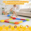 15PCS Rainbow Stepping Balance Beam Stones for Kids Toddlers - Indoor & Outdoor Sensory Toys for Outside Play Games,Without Light Up&Music Non-Slip Jumping Blocks for Obstacle Course Boy Girl Gifts view 3