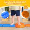 15PCS Rainbow Stepping Balance Beam Stones for Kids Toddlers - Indoor & Outdoor Sensory Toys for Outside Play Games,Without Light Up&Music Non-Slip Jumping Blocks for Obstacle Course Boy Girl Gifts view 4