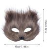 Halloween Fur Fox Mask, Therian Faux Furry Cat Masks,Plush Animal Mask Cosplay for Carnival Masquerade Women Girls view 2