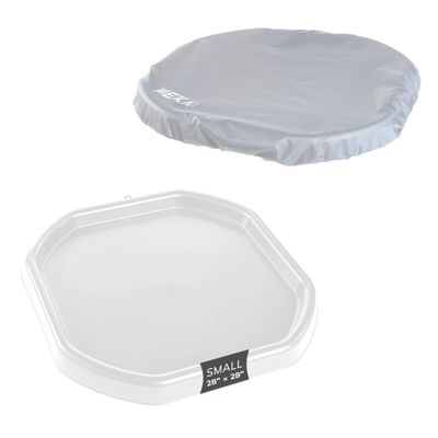 MEKA Tuff Tray Waterproof Cover for Kids Messy Play, Sensory, STEM Activities, Classroom & Home Use (White, Small 28" x 28")