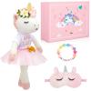 4 Pcs Big Sister Gift Set for Girls, 17 Inch Unicorn Stuffed Doll with Outfit, Pink Unicorn Gift Box Shimmering Eye Mask Big Sis Bracelet, Kids Age 3-8, Love and Surprise Birthday view 1