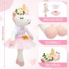 4 Pcs Big Sister Gift Set for Girls, 17 Inch Unicorn Stuffed Doll with Outfit, Pink Unicorn Gift Box Shimmering Eye Mask Big Sis Bracelet, Kids Age 3-8, Love and Surprise Birthday view 3