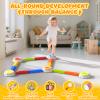 15PCS Rainbow Stepping Balance Beam Stones for Kids Toddlers - Indoor & Outdoor Sensory Toys for Outside Play Games,With Light Up&Music Non-Slip Jumping Blocks for Obstacle Course Boy Girl Gifts view 3