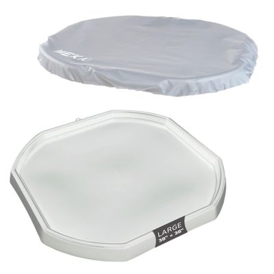 MEKA Tuff Tray Waterproof Cover for Kids Messy Play, Sensory, STEM Activities, Classroom & Home Use (White, Large 38" x 38")