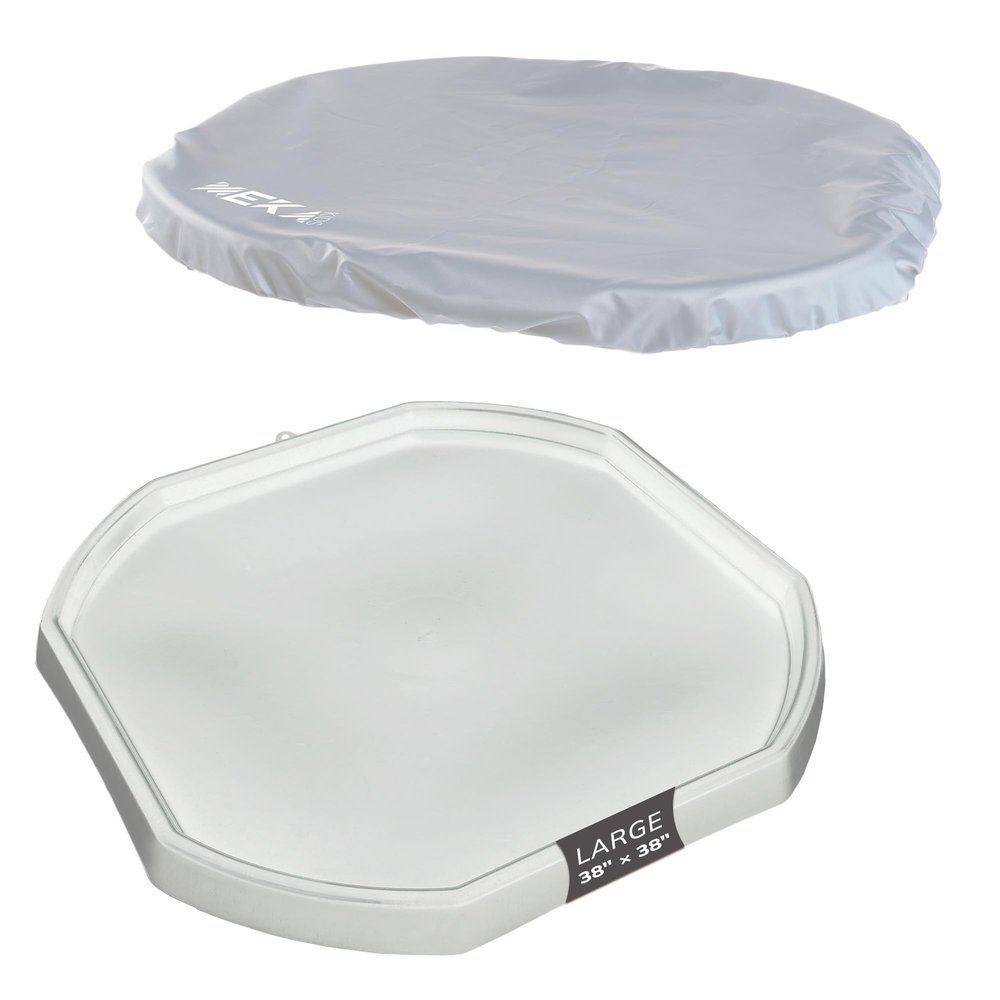 MEKA Tuff Tray Waterproof Cover for Kids Messy Play, Sensory, STEM Activities, Classroom & Home Use (White, Large 38" x 38")