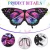 5PCS Butterfly Costume for Girls, Butterfly Wings Kids Skirt Stickers Mask and Bug Antenna Headband for Halloween view 4