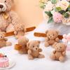 Ceenna 16 Pcs Bear Stuffed Animal Slap Bracelets Party Favors Plush Slap Bracelets Bulk 8.66 Inch Wristband for Valentine Galentines Gift Classroom Prizes Wedding Birthday Baby Shower, Brown view 3