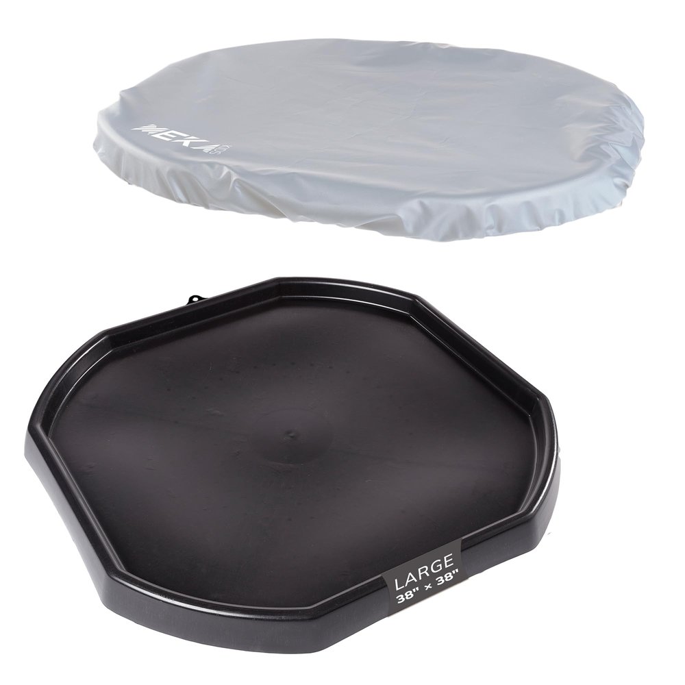 MEKA Tuff Tray Waterproof Cover for Kids Messy Play, Sensory, STEM Activities, Classroom & Home Use (Black, Large 38" x 38")