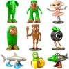9PCS Italian Brainrot Action Figures Toys - Tung Tung Tung Sahur, Meme Shark, Bombardiro Crocodilo, Ballerina Capuchina, Lirili Larlla for Brain Rot Cake Toppers Birthday Gifts Party Decorations view 1