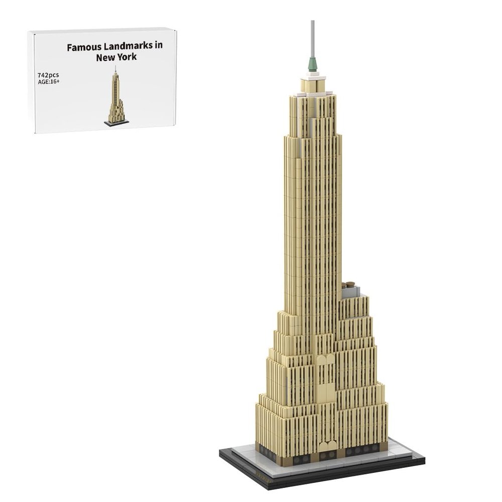 Aetheria Architecture New York City Skyline Landmark Building Bricks, 1:800 Modular Building City Street House Construction for Adult, Designed by SPBrix- 742 Pieces