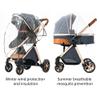 2 in 1 Baby Stroller,Infant Stroller Convertible,High Landscape Baby Carriage,Foldable Pushchair with Adjustable Canopy(Grey) view 4