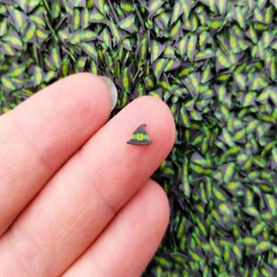 Small Witches Hat Halloween Polymer Clay Sprinkles, Spooky Faux Sprinkles, Mini Witch Hat Fake Sprinkles, Decoden Funfetti Jimmies (30 gram bag)