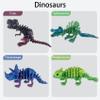 JASSBOOY 3D Printed Dinosaur Animals.Articulated Tyrannosaurus Rex Stegosaurus Triceratops,Mystery Crystal Dinosaur Flexible,Flexible Gift Desk Home Decoration view 2