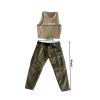 1/12 Action Figure Clothes,Two-Piece Set for 6" Strong Male Action Figures,1:12 Scale mininature Clothing Suit. (Khaki Vest and Army Green Pants) view 2