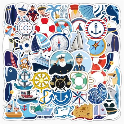 100 Pack Nautical Stickers for Teens AdultNautical Party Favors, Anchor Birthday Decorations Gifts Decals Water Bottle Scrapbook Laptop Skateboard (Multicolor)