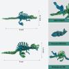 JASSBOOY 3D Printed Dinosaur Animals.Articulated Tyrannosaurus Rex Stegosaurus Triceratops,Mystery Crystal Dinosaur Flexible,Flexible Gift Desk Home Decoration view 3