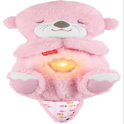 Fisher-Price Baby Toy Soothe n Snuggle Otter Plush, Pink Portable Sound Machine with Breathing Motion & Lights for Newborns Ages 0+ Months