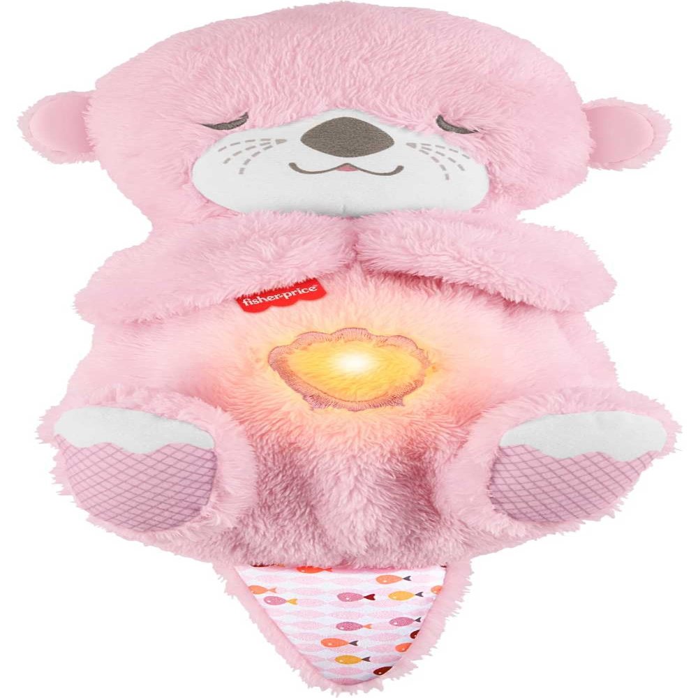 Fisher-Price Baby Toy Soothe n Snuggle Otter Plush, Pink Portable Sound Machine with Breathing Motion & Lights for Newborns Ages 0+ Months