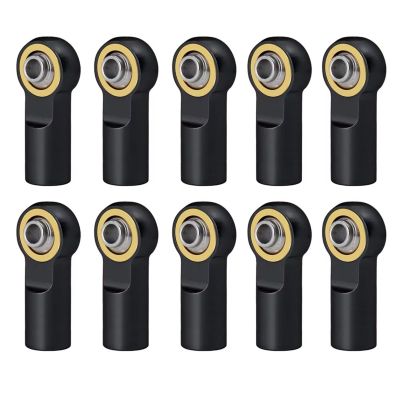 RC Car Parts for AXIAL for SCX10 D90 D110 for Tamiya CC01 for Racing 1/10 10Pcs Metal M3 Aluminum Link Rod Tie Rod End Ball Joint RC Car Parts Replacement(Black)