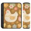 Car Seat Belt Pads Covers 2 Pcs Breathable Auto Seatbelt Shoulder Pad for Adults Youth Kids M Chick & Floral Garden view 1