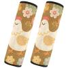 Car Seat Belt Pads Covers 2 Pcs Breathable Auto Seatbelt Shoulder Pad for Adults Youth Kids M Chick & Floral Garden view 2