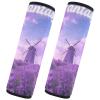 Car Seat Belt Covers 2 Pack Soft Auto Seatbelt Shoulder Pad for Women Men Kids S Fantasy Lavender Windmill view 2