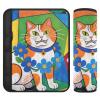 Car Seat Belt Pads 2 Piecing Soft Car Safety Seat Belt Strap Shoulder Pad for Adults and Kids M Colorful Cat Collage view 1
