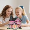 1349PCS Pink Palace House Building Set, Halloween Haunted House Blocks Toy, with Lights Christmas for Teens Girls 12+ Halloween House Kit for Kids Adults view 4