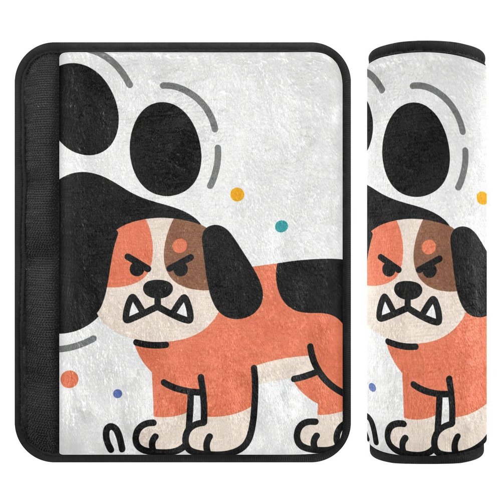 Car Seat Belt Covers Set of 2 Soft Child Safety Seat Shoulder Strap Cover for Adults Youth Kids S Dog Paw Art