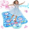 Dance Mat Toys - 8-Button Frozen Toys for Girls Electronic Dance Pad with 5 Game Modes, Touch Sensitive Kids Musical Mat Toy Christmas & Birthday Gift for 3 4 5 6 7 8 9 10+ Years Old Girls(Blue) view 1