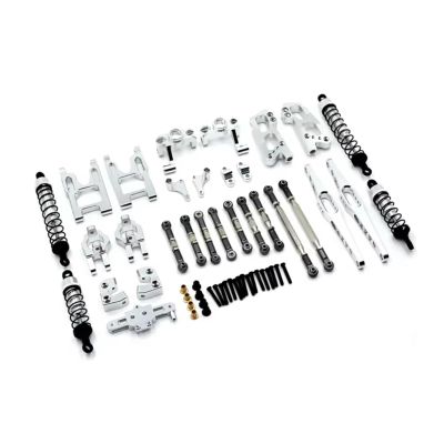 RC Pull Rod For Feiyue FY03 For WLtoys 12428 12423 1/12 Metal Connecting Rod Shock Absorbers Set RC Car Tracked Vehicles Parts And Accessories Replacement(Silver)