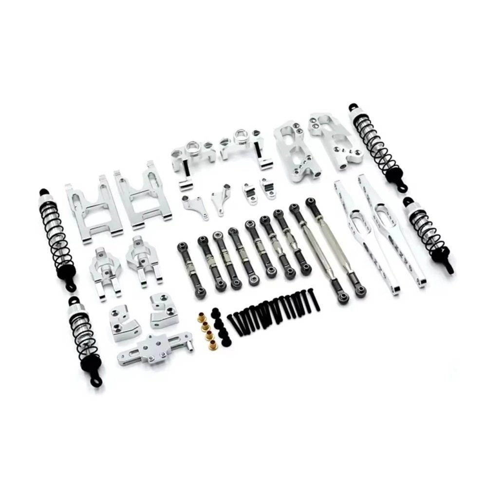 RC Pull Rod For Feiyue FY03 For WLtoys 12428 12423 1/12 Metal Connecting Rod Shock Absorbers Set RC Car Tracked Vehicles Parts And Accessories Replacement(Silver)