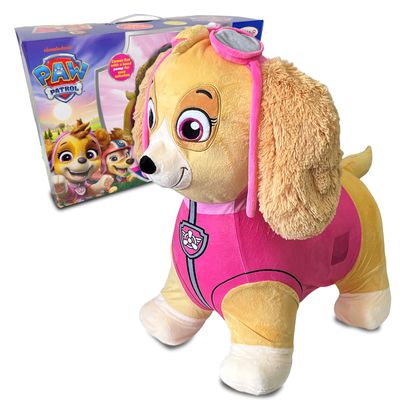 Playful Minds Bouncer Hopper for Toddlers 18M-3Y  Plush Cover, Easy Pump, Indoor/Outdoor Use  Boosts Balance & Motor Skills  Inflatable Jumpie Ride-On (Skye (Pink))