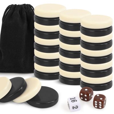 Hellpnoom 30-Piece Ceramic Game Set for Checkers Pieces, Backgammon Sets, and Chess - Compatible with Checker Board Game, Backgammon Pieces, and Chess Pieces only