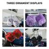 Bestookits Fuzzy Dice Plush for Car Mirror 3Inch Cute Couple Square Dotted Hanging Ornaments,Adjustable Hand Braided Rope Suitable for Bedroom (BST0039-Purple) view 2