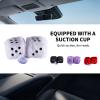 Bestookits Fuzzy Dice Plush for Car Mirror 3Inch Cute Couple Square Dotted Hanging Ornaments,Adjustable Hand Braided Rope Suitable for Bedroom (BST0039-Purple) view 3
