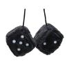 Bestookits Fuzzy Dice Plush for Car Mirror 3Inch Cute Couple Square Dotted Hanging Ornaments,Adjustable Hand Braided Rope Suitable for Bedroom (BST0039-Black) view 1