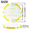 11.5 Grams Striped Custom Ceramic Clay Poker Chips Double-Sided Full-Color Personalized Printing Put Image Logo Business Cards for Texas Hold 'em Golf Casino Drink Tokens Pack of 50-1000 (Yellow) view 2