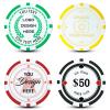 11.5 Grams Striped Custom Ceramic Clay Poker Chips Double-Sided Full-Color Personalized Printing Put Image Logo Business Cards for Texas Hold 'em Golf Casino Drink Tokens Pack of 50-1000 (Yellow) view 3