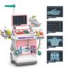 Doctor Kit for Kids Pretend Medical Station Set for Boys & Girls Mobile Cart with Kids Play Set for Ages 3 and Up Children Role Play Educational Toys (Pink) view 1