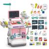 Doctor Kit for Kids Pretend Medical Station Set for Boys & Girls Mobile Cart with Kids Play Set for Ages 3 and Up Children Role Play Educational Toys (Pink) view 2