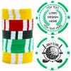 11.5 Grams Striped Custom Ceramic Clay Poker Chips Double-Sided Full-Color Personalized Printing Put Image Logo Business Cards for Texas Hold 'em Golf Casino Drink Tokens Pack of 50-1000 (Green) view 1