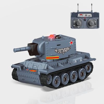 BRRRRT1/64 Remote Control Military Vehicles with Infrared Shoot,Mini RC Tank with 330 Rotating Turret and Sound & Lighting, RC Tank That Shoots Toy for Kids 8+ Gray