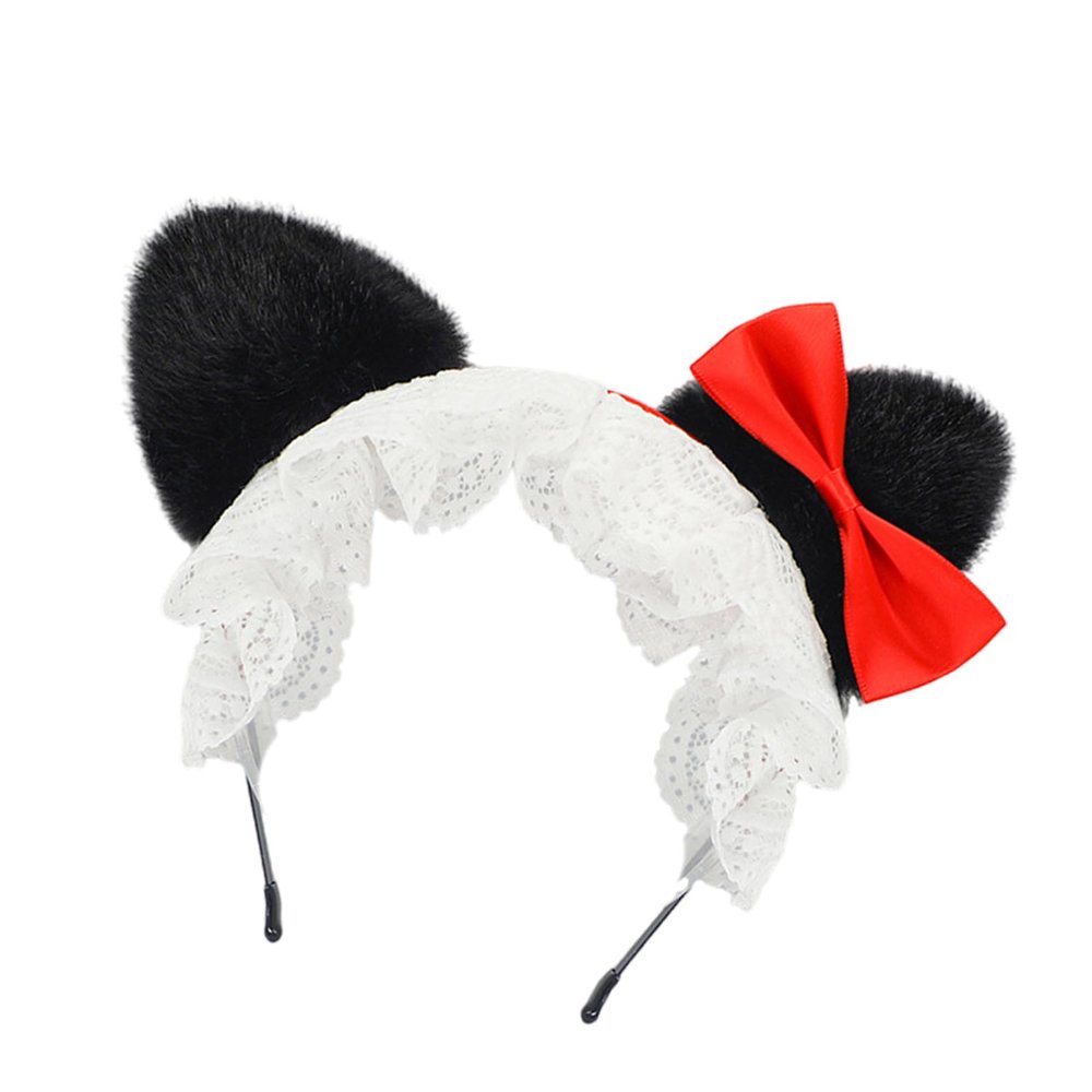 jiingekk Comfortable Lovely Bow Costume Accessory Headbands For Halloween Christmas Parties Plush Headwear Party Hair Ornament