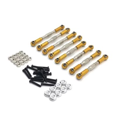 RC Pull Rod For WPL For Henglong For Feiyu For JJRC 1:16 Metal Adjustable Rod Remote Control Car Tracked Vehicles Parts And Accessories Upgrades Replacement(Yellow)