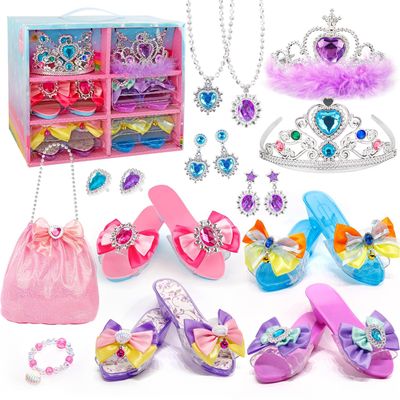 Hechify Princess Dress Up Toys for Little Girl,Jewelry Boutique Role Play Set,Toddler Dress Up Kids Toys for 3-6 Year Old Girl Gifts Birthday Party