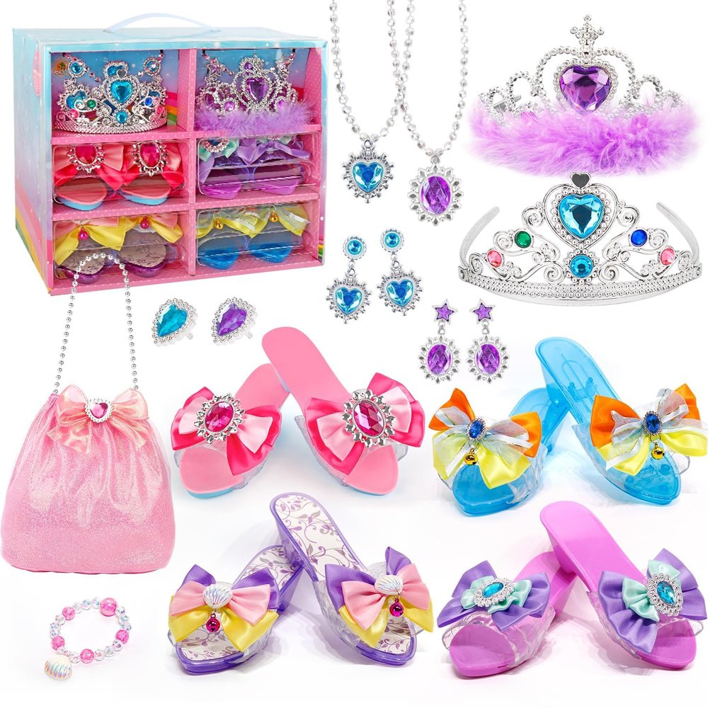Hechify Princess Dress Up Toys for Little Girl,Jewelry Boutique Role Play Set,Toddler Dress Up Kids Toys for 3-6 Year Old Girl Gifts Birthday Party