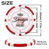 11.5 Grams Striped Custom Ceramic Clay Poker Chips Double-Sided Full-Color Personalized Printing Put Image Logo Business Cards for Texas Hold 'em Golf Casino Drink Tokens Pack of 50-1000 (Red) view 2