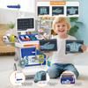Doctor Kit for Kids Pretend Medical Station Set for Boys & Girls Mobile Cart with Kids Play Set for Ages 3 and Up Children Role Play Educational Toys (Blue) view 4